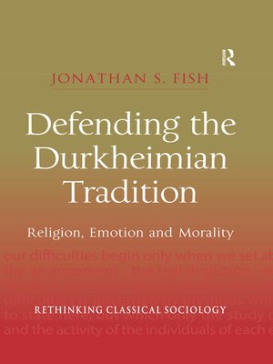 cover image of Defending the Durkheimian Tradition